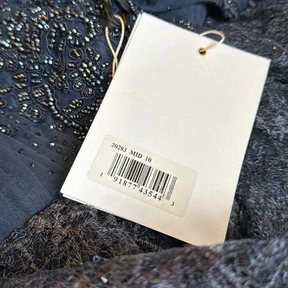 NWT MAC DUGGAL EMBELLISHED PLUNGE NECK PUFF SLEEVE A LINE GOWN 20283 - Picture 13 of 16